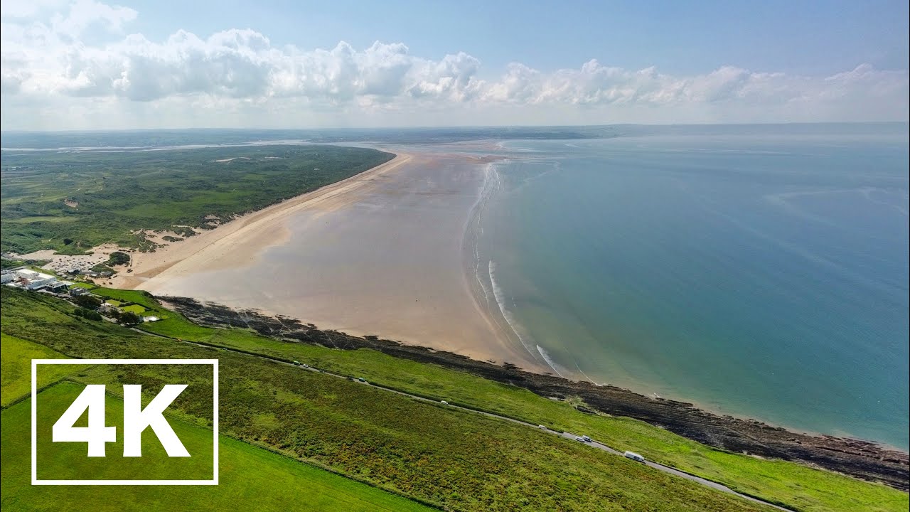4K Saunton Sands & Croyde from the Air, Devon Coast with Natural Sounds 