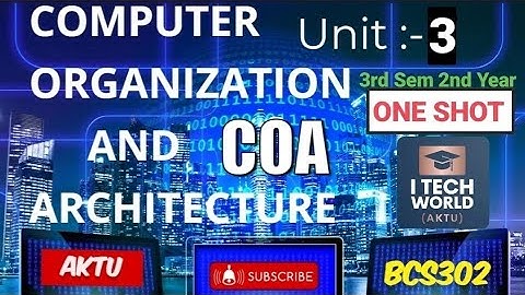 COA (Computer Organization & Arch.) Unit :-3 One Shot Full Explanation AKTU BCS-302 3rd Sem 2nd Year