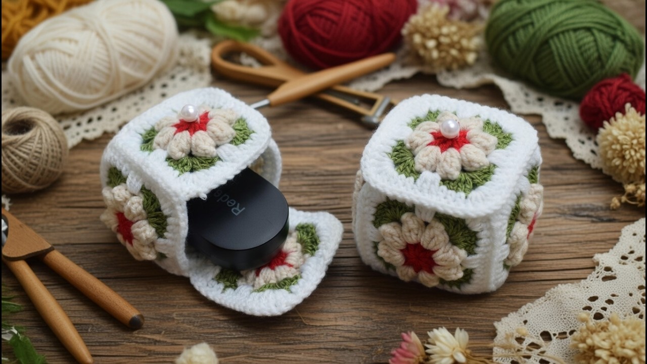 طريقة عمل شنطة AirPods بالكروشيه للمبتدئين | خطوة بخطوة مع الباترون