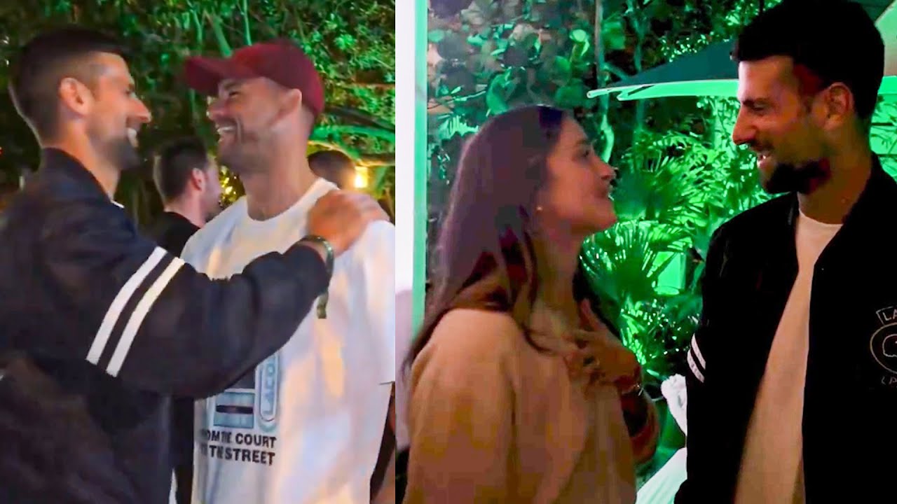 ⁣Djokovic and Dimitrov are Partying with Unknown Girls at a Beach Party in Miami Beach, Florida
