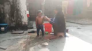Baby Girl Bath Video Indian Mom Style