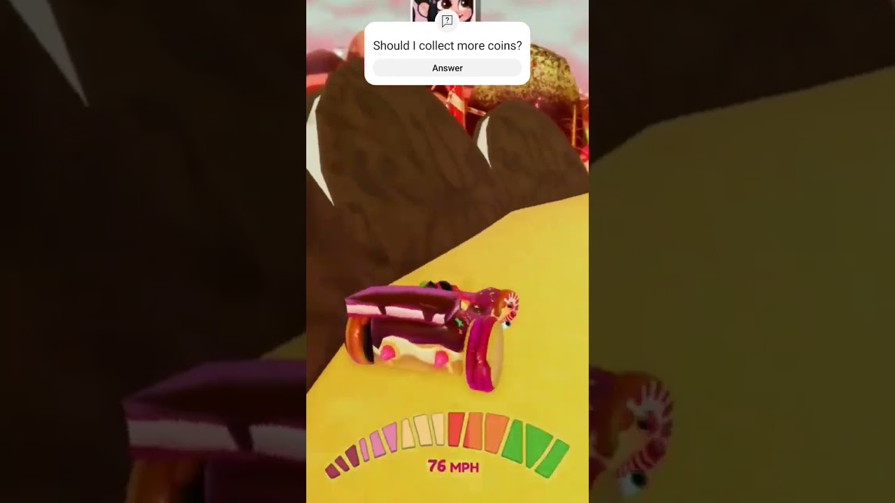 Collecting coins in Sugar Rush Speedway