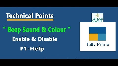 tally prime sound dis-enable