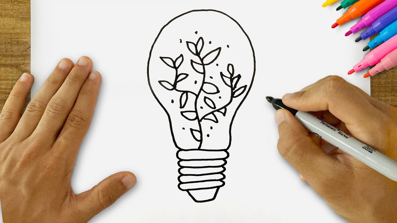 How to Draw a Patterned Light Bulb? Very Easy Light Bulb Drawing