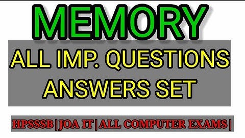 #MEMORY | मेमोरी|MCQ|HPSSSB JOA IT | Questions Answers set| All Computer Exams|basicmaths&gkAmit|