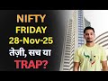 Nifty Tomorrow 28 November 2025 | Nifty Friday Levels | FII DII Data | Option Chain | USA ADR Impact