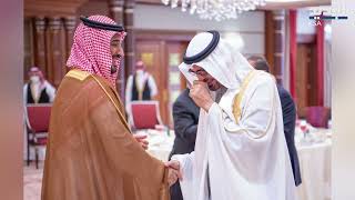حركات لا إرادية غريبة لـ الامير محمد بن سلمان أمام أمير قطر تميم بن حمد آل ثاني خلال قمة جدة  