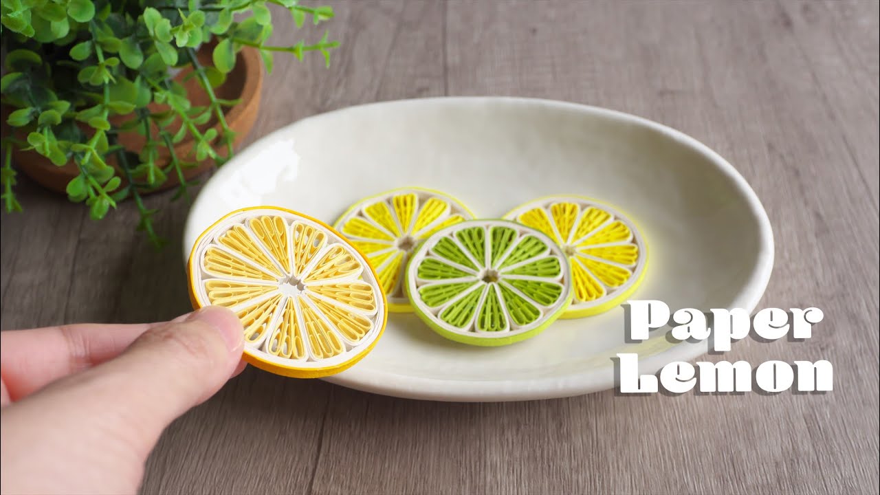 紙で作るレモンのスライスの作り方 - DIY How to Make Paper Lemon Slices / Tutorial