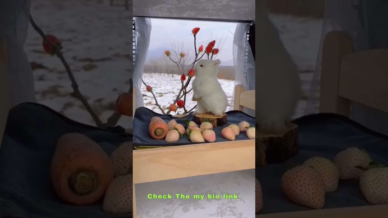 Cute Rabbit eating food 🐇It's my New video#🐇 