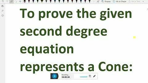 Analytical Solid Geometry: - ( Second degree equation represents a cone ) - 108.