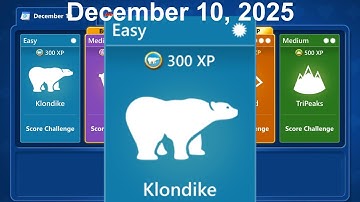 Microsoft Solitaire Collection - Klondike Easy / Leicht - December 10, 2025 - Daily challenge