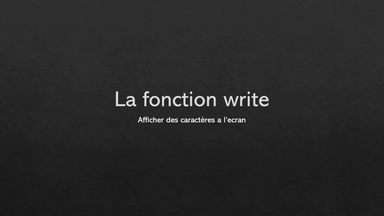 Programmation en C : Afficher des caractères a l’écran : la fonction write