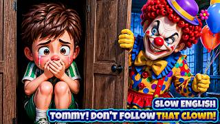The Clown Gave Tommy a Gift... But Something Was Wrong! 🎁😱 | Slow English Listening(A2)