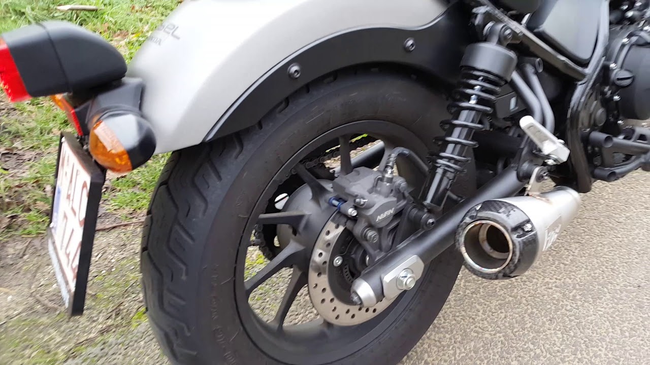 2017 Honda Rebel 500 with Two Brothers slip on exhaust - YouTube