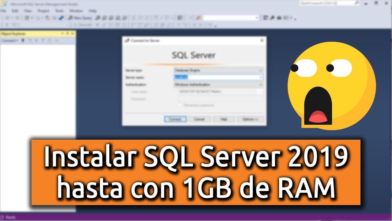 Como instalar SQL Server 2019 en computadora de bajos recursos - YouTube