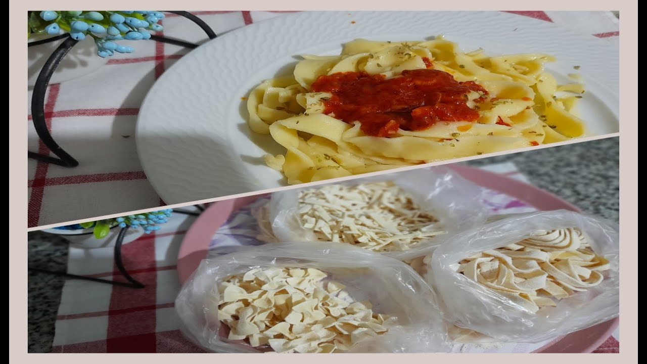 ELDE AÇMA GLUTENSİZ EV MAKARNASI makarna FETTUCİNE MAKARNA YAPILIŞI