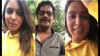 Samyukta Hegde Facebook Live Video From Shooting Set In Ravishankar