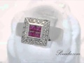 Ruby Diamond Gemstone Ring in White Gold [RG7677]