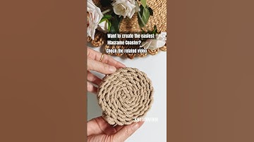 Easiest Macrame Round Coaster #diy #coaster #macrame #shorts