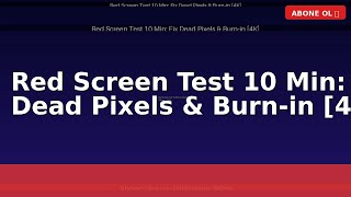 Black screen test Technical 10 Min 4K | Black screen test Screen Dead Pixel Test