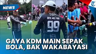 Momen Gubernur Jawa Barat Dedi Mulyadi Main Sepak Bola, Jadi Kiper Anya Bak Wakabayasi