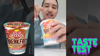 Cup Noodles BREAKFAST flavor Review &amp; taste test maple syrup pancakes sausage flavor