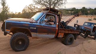 RAT ROD Tow Truck Rescues JEEP!!