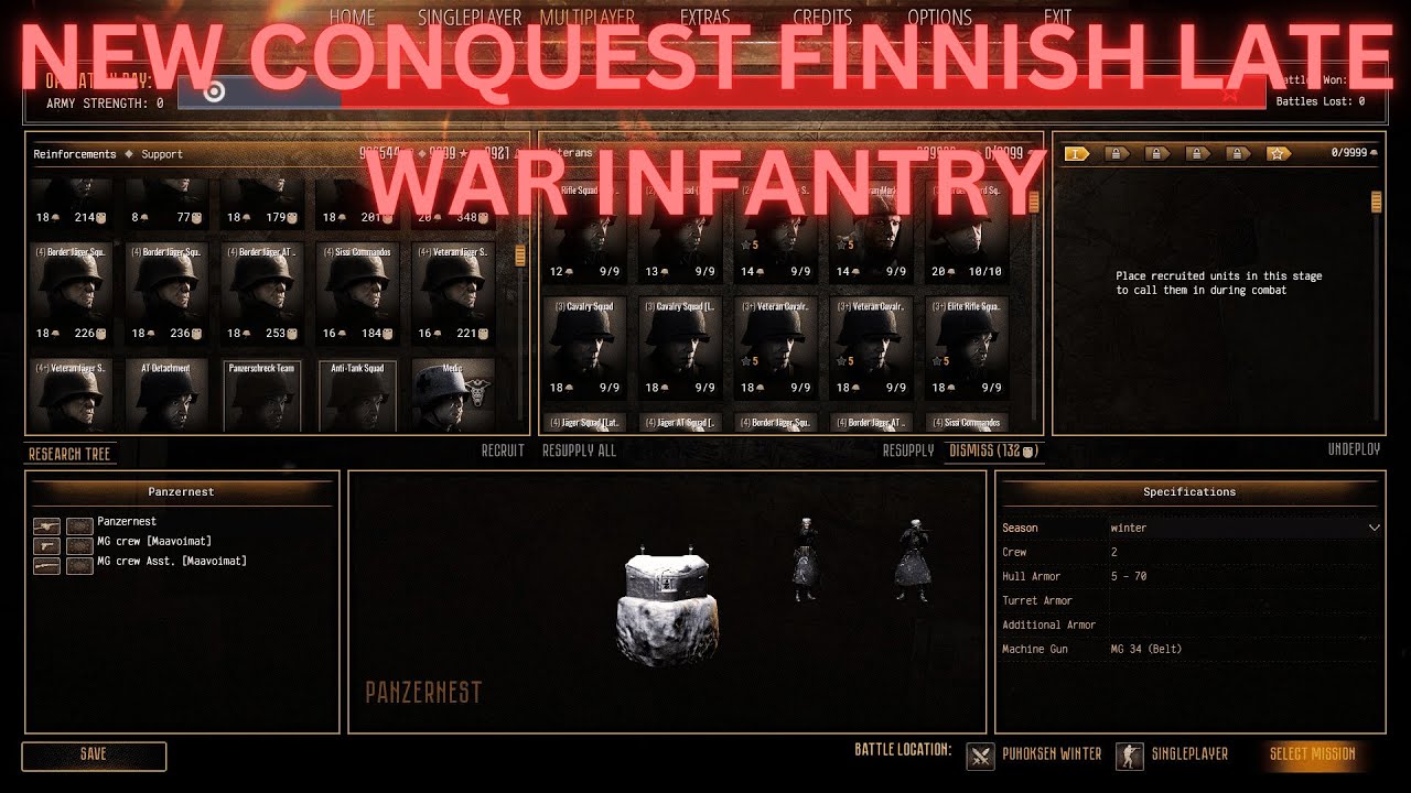 NEW CONQUEST FINNISH LATE WAR INFANTRY Gates of Hell Ostfront NEW
