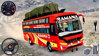 Real Bus Simulator Extreme Mountain Bus Driving with Heavy Load - Indian Hill Roads Gameplay 🚍🔥 screenshot 4