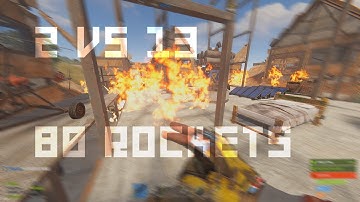 RUST - DEFENDING AN 80+ ROCKET RAID 2 VS 13 ( RUSTORIA EU MEDIUM )