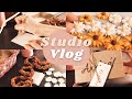 — studio vlog 🥑 lots of clay earrings, packing orders, polymer clay small business