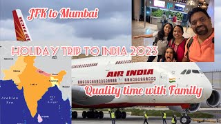 Traveling from JFK to Mumbai in Air India Flight| India Trip 2023| Holiday Trip Part 1