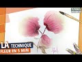 Tuto aquarelle la technique la plus simple pour russir une fleur en mouill sur mouill