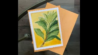 Watercolor Card - Lemon Leaves - by Victoria Gobel