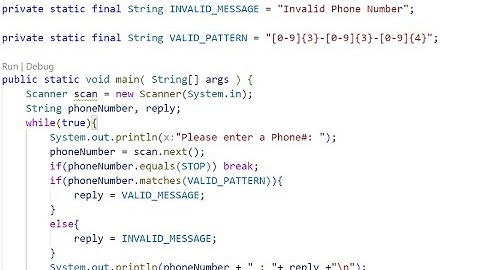 Java Program to Validate Phone Numbers