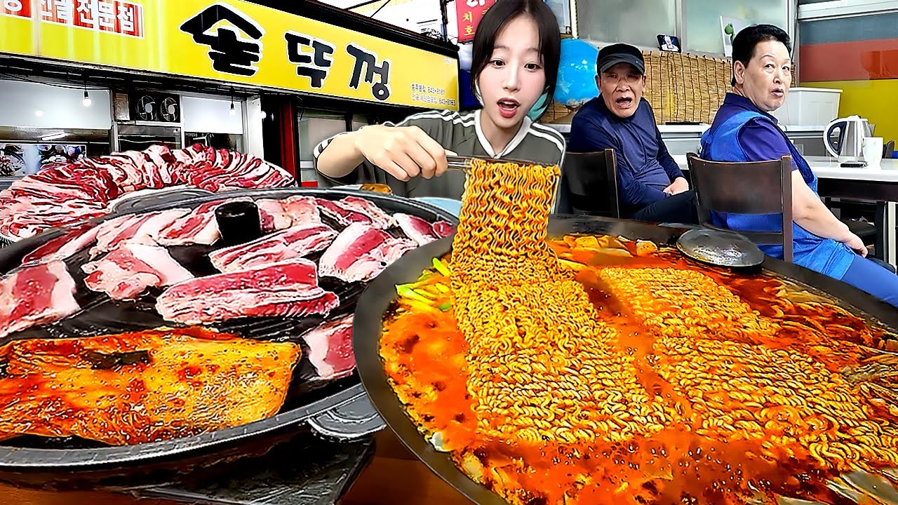 Хозяева сказали, что я страшная 😂 Лапша и 10 порций мяса на гигантской сковороде 40 лет!