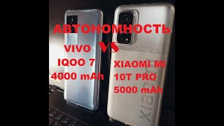 Тест автономности Vivo IQOO 7 против Xiaomi Mi 10T Pro