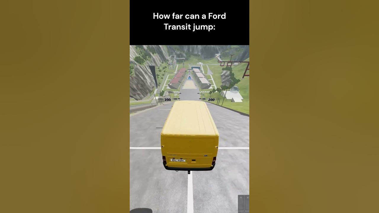 How far can a Ford Transit jump in BeamNG.drive YouTube