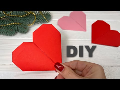 Origami Heart EASY Оригами Сердце из бумаги Валентинка своими руками