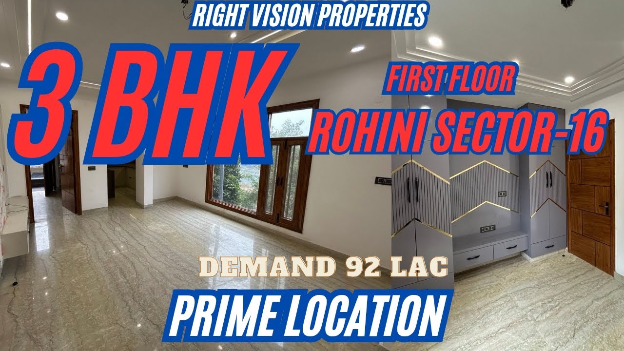 3 BHK FIRST FLOOR AVAILABLE IN ROHINI SECTOR-16. 