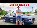 SWAP ПРОЕКТ . AUDI 90 , 1985 QUATTRO V8  4.2 БЕНЗИН 330 л/с  , ЗАМЕРЫ 0-100 .402 . СТАРИЧОК МОЖЕТ ..