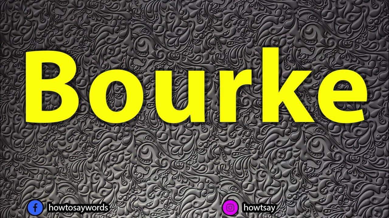 How To Pronounce Bourke YouTube