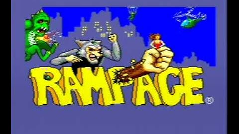Sega Master System Rampage  Title / Intro Screen And Attract Mode Demo Midway 1988