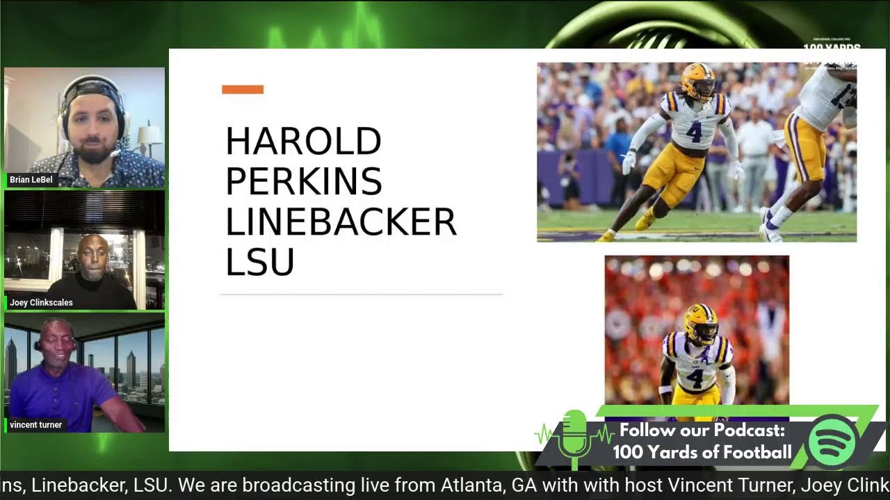 NFL Draft Prospects Jeremiyah Love, Running Back, Notre Dame and Harold Perkins, Linebacker, LSU