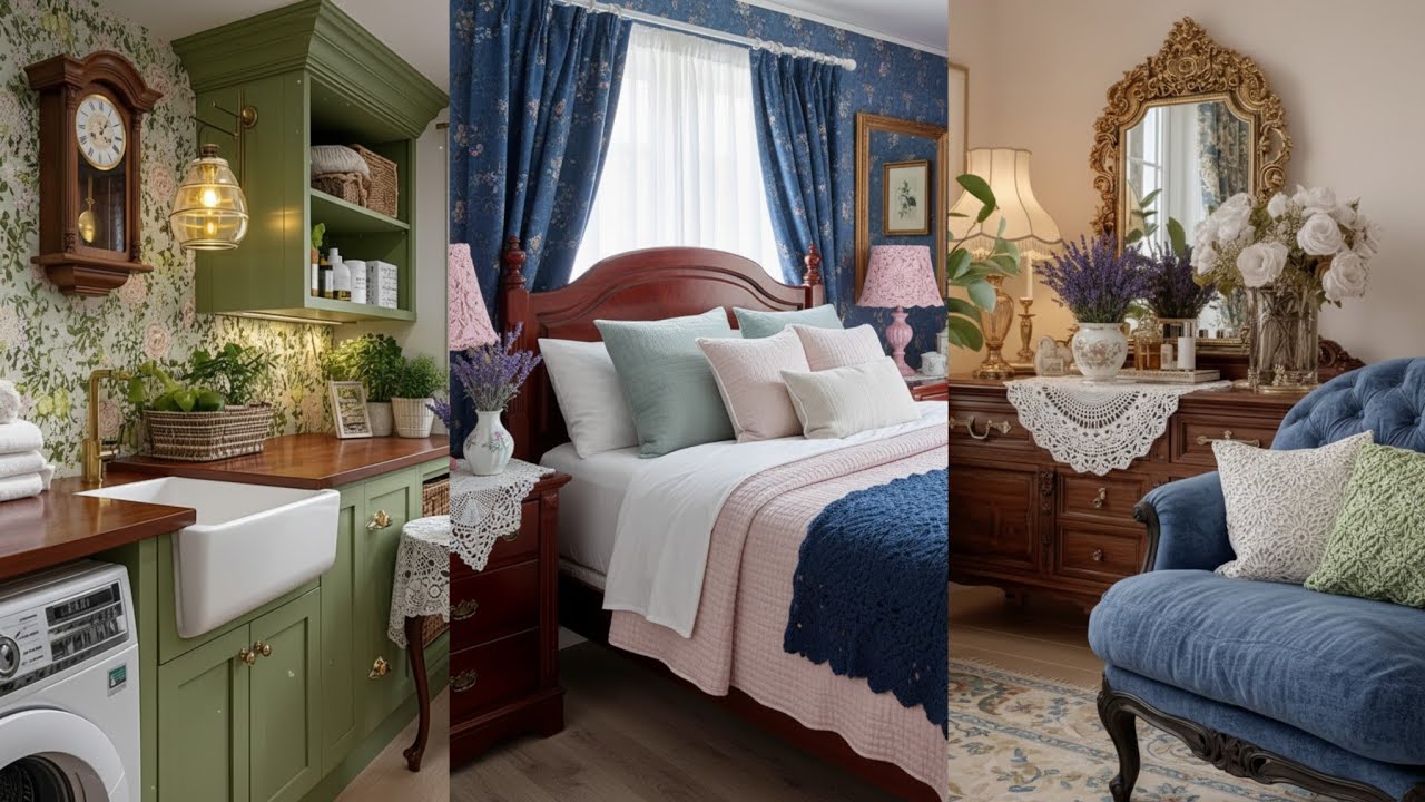 Экскурсия по винтажному дому в стиле «бабушкин» | Украшение в стиле шебби-шик с использованием ан...