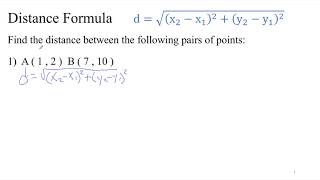 Distance Formula Review Video Lesson