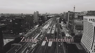Zuidas Amsterdam drone-montage