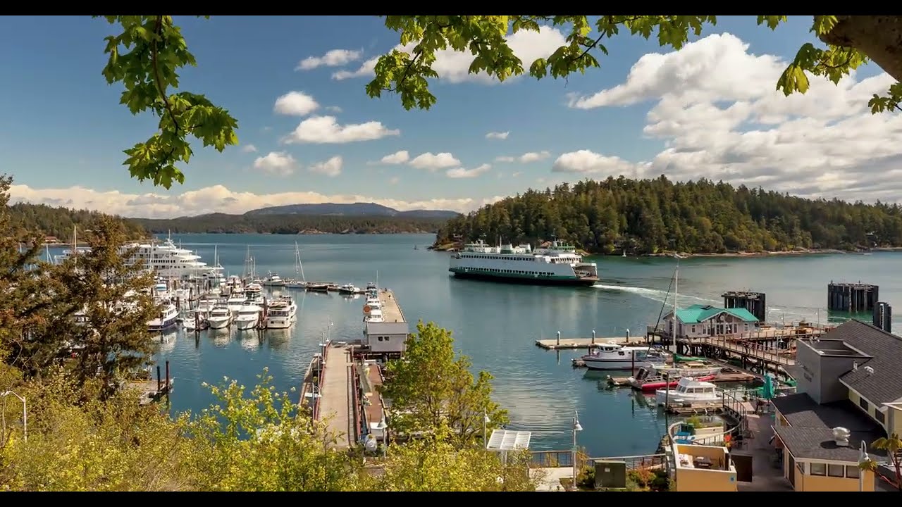 Time lapse of Washington State Ferries leaving and arriving in Friday Harbor