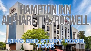 King Bed Room Tour at Hampton Inn Alpharetta/Roswell