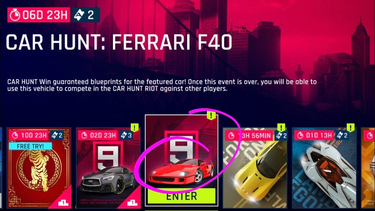Asphalt 9 Ferrari F40 Car Hunt All Tasks Zeppelin Race